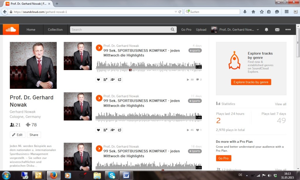 Die SoundCloud von Prof. Dr. Gerhard Nowak