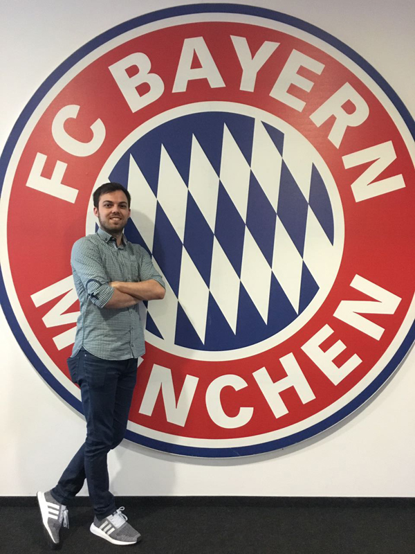 IST-Student Michael Käser ist Praktikant beim FC Bayern München