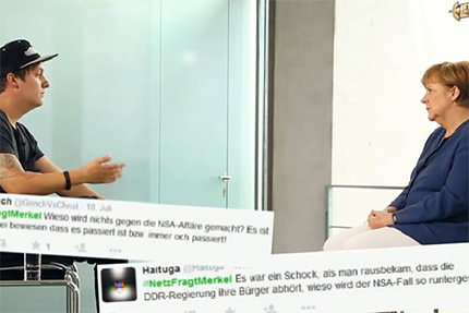 LeFloid im Interview mit Angela Merkel. 