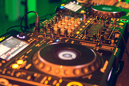 Musikpult eines Eventmanagers