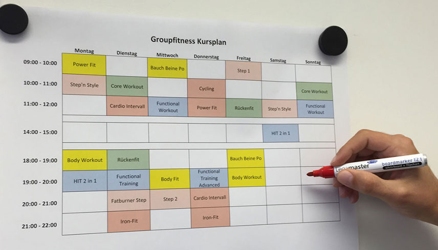 Kursplan Groupfitness 