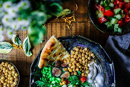 Kirchererbsen, Edamame im Teller