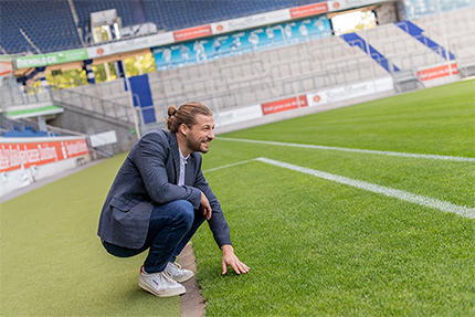 Fußballtrainer im Stadion