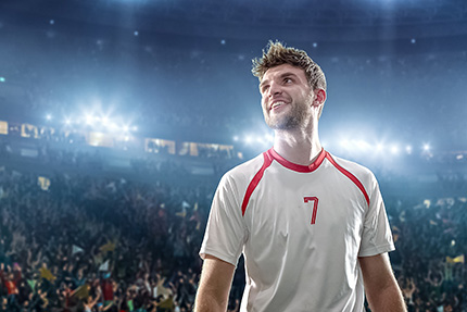 Mann in einem Fussball-Spiel