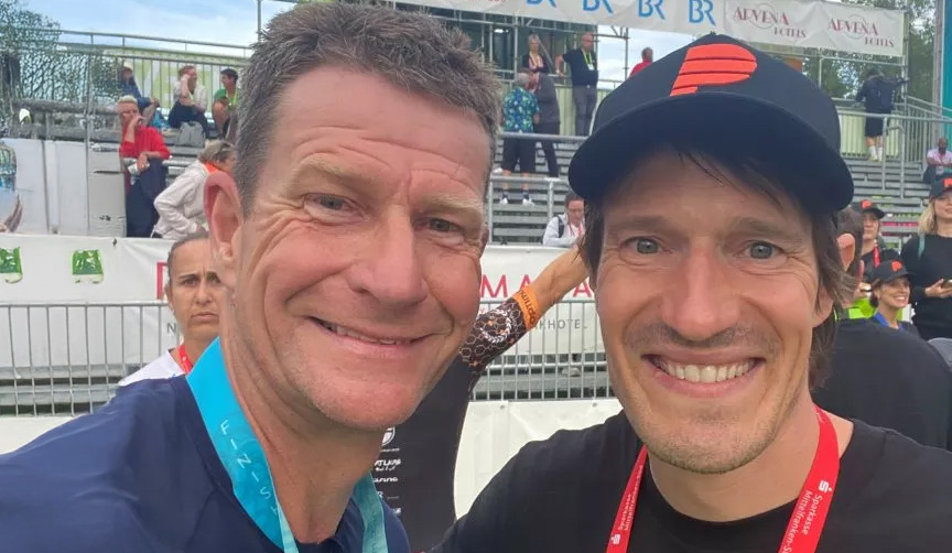 Mirco Kurreck mit Triathlon-Legende Sebastian Kienle