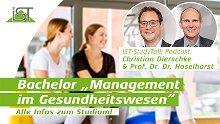 Screenshot vom Podcast zum Studiengang Bachelor Management im Gesundheitswesen